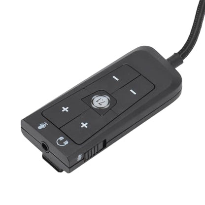 USB to 3.5mm Jack Audio Adapter, External Stereo Sound Card with Headphone and Microphone Jacks, Volume Control, LED Indicator, for PC for Cloud II