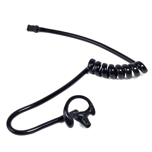 Replacement Earmold for Acoustic Coil Tube Earpiece(2Pairs Black) | Ear Mold Earbud for Motorola Midland Baofeng Walkie Talkie Clear Tube Headset - color: Black