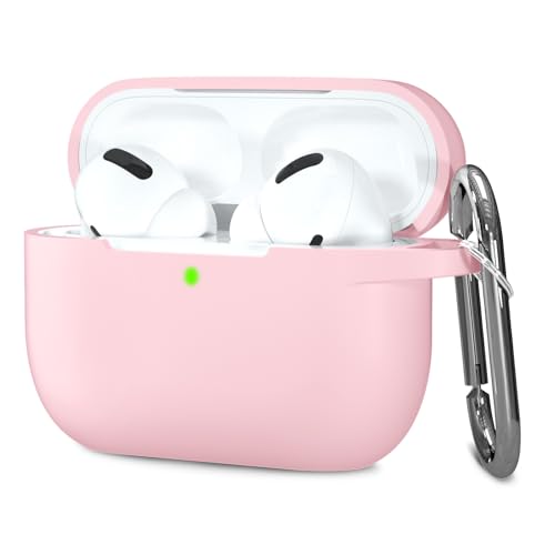 Hamile Compatible with AirPods Pro Case Protective Silicone Airpod Case Shockproof Cover Skin for Apple Airpod Pro 2019 Charging Case, with Keychain Pastel Pink - color: 4-Light Pink