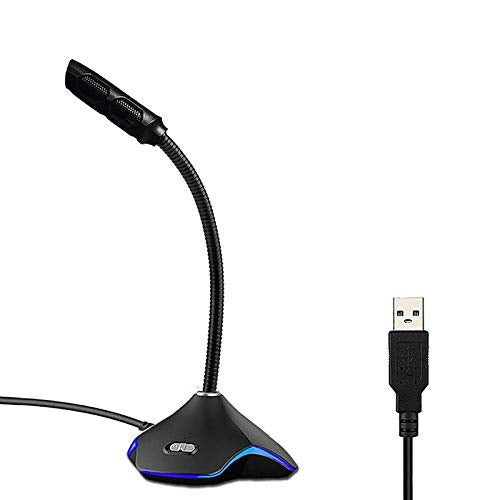 Microphone with LED Light for PC Computer Laptop Notebook Desktop Gaming Chatting Noise Reduction