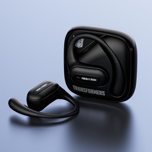 Transformers Earbuds T59, Bluetooth 5.4 Wireless Gaming Earbuds with Mic, Ear Hook Sport Earbuds, Low Latency, 13mm Drivers, IPX5 Waterproof, 24H Playtime (Megatron Black) - color: Megatron Black
