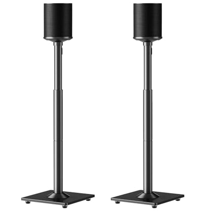 ELIVED Speaker Stands Pair for Sonos Era 100 and Sonos One, One SL, Play:1 | 35"- 43.4" Height Adjustable Speaker Stand for Surround Sound, Cable Management, Tempered Glass Base, 11 LBS Loading - size: For Sonos Era 100