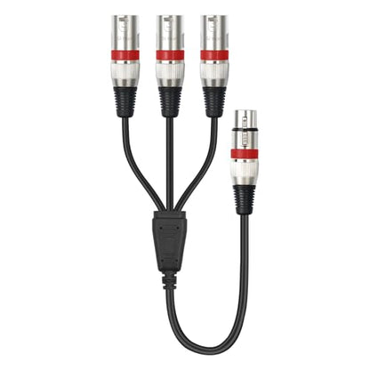 XLR Splitter Cable 3 Way - 1 XLR Female to 3 Male Patch Y Cable Balanced Microphone Splitter 3 in 1 Cord Audio Adapter (60cm/2FT) - color: XLRF-3XLRM-60CM-1PACK