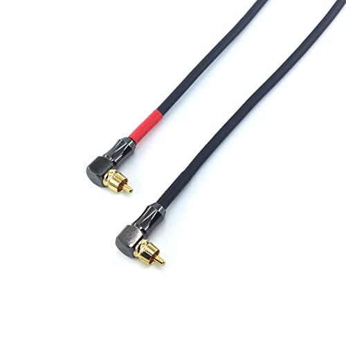 WJSTN-061 90 Degree Right Angle RCA Cable Male to Male Subwoofer Cable Digital Coaxial Audio Cable for Home Theater, Sound Bar, TV,and More， 2Pack (1FT) - size: 1FT