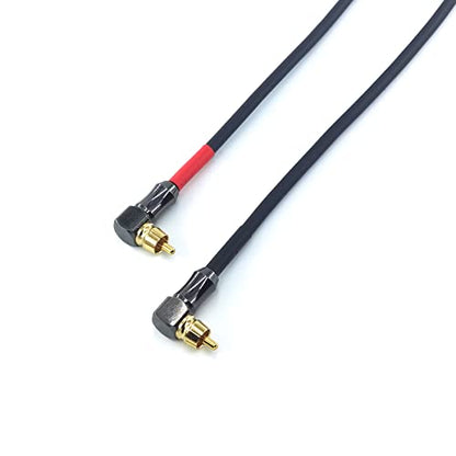 WJSTN-061 90 Degree Right Angle RCA Cable Male to Male Subwoofer Cable Digital Coaxial Audio Cable for Home Theater, Sound Bar, TV,and More， 2Pack (1FT) - size: 1FT