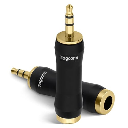1/8 Inch to 1/4 Inch Adapter 2 Pack, 3.5mm TRS Stereo Male to 6.35mm Quarter Inch Female Jack Plug Gold-Plated Pure Copper Audio Converter Connector Premium Quality Series - color: 3.5mm(TRS) Male to 6.35mm Female, size: 2 Pack