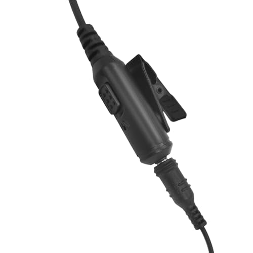 Clear Coil Tube Earbud Headset with PTT Mic 2-Pin Screw Earpiece Transparent Acoustic Surveillance Kit Compatible for Hytera PD502 PD562 BD502 TC-508 TC-580 Radios