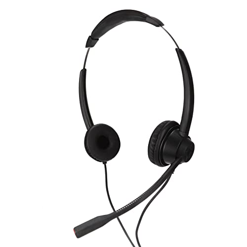 H390D - RJ9 - MVA Dual Ear Wired Telephone Headset, Noise Canceling Office Headset with RJ9 Plug, Lightweight Comfortable Business Calling Headset for Call Center and Home Office U