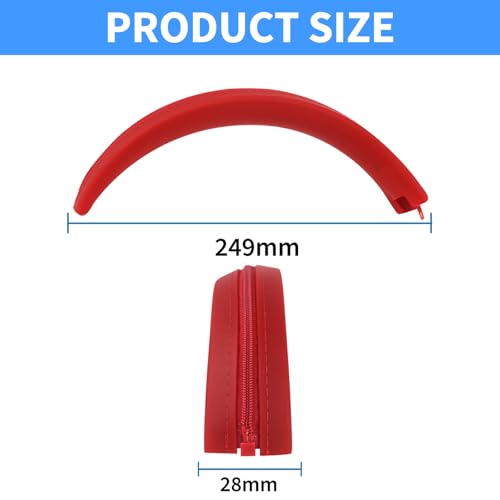 Adhiper Silicone Sweat Headband Cover for Beats Studio Pro & Studio 3 Headphones, Silicone Cover Headphone Cover Accessories for Beats Studio Pro, Studio 3 Headband, Washable & Sweatproof - Red - color: Red