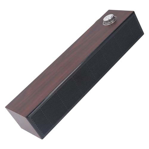 ANGGREK Desktop Computer Soundbar, Computer Speakers HiFi Stereo AUX in Wired Plug and Play Volume Control Wooden Low Noise for Laptop