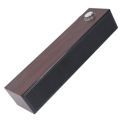 ANGGREK Desktop Computer Soundbar, Computer Speakers HiFi Stereo AUX in Wired Plug and Play Volume Control Wooden Low Noise for Laptop