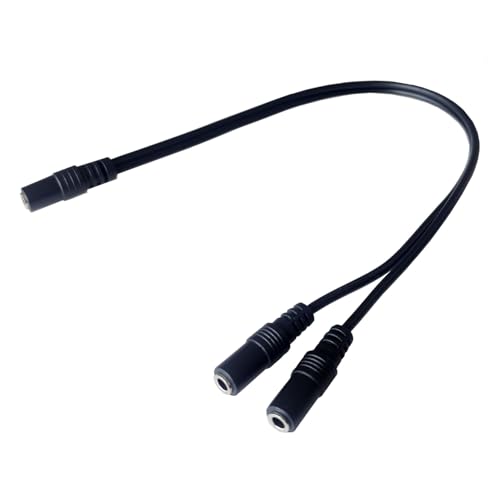 Stereo 3.5mm (1/8 Inch) 1-Female to 3.5mm 2-Females Audio Splitter Cable | Audio Splitter Stereo 3-Pole 3.5mm 1-Female to 3.5mm Dual 2-Females Y Splitter Audio Cable Total Length 34cm