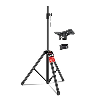 5 Core Speaker Stand Universal Mount Steel Construction 132 Lbs Capcity Stable Tripod w/Adjustable Height 72” w 35mm Compatible Insert Metal Safety Pin Black