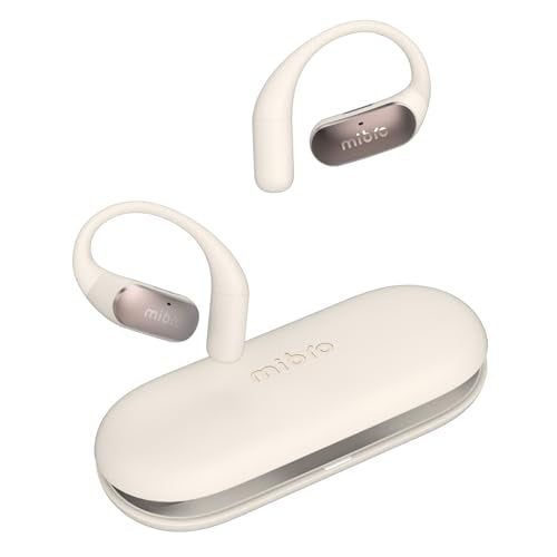 mibro OpenEar Pro Open Ear Earbuds with Mic, Lightweight Bluetooth, White | 7.2g Ultra Lightweight Design, All-Day Comfort, IPX4 Sweatproof, 30H Battery, Bluetooth Headphones for Running, Gym & Work - color: White