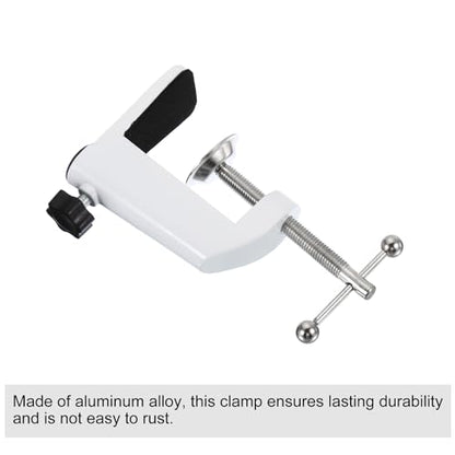 Generic 0.47" Hole Dia. Desk Clamp, Universal Bracket Adjustable C-Clamp Base for Microphone Mic Arm Table Lamp Mount Holder, White
