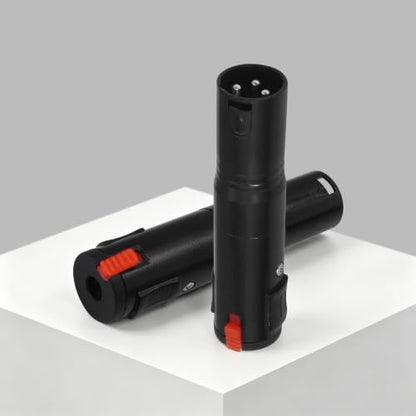 Balanced Lockable 1/4 to XLR Adapter Locking 6.35mm 1/4 Female to 3Pin XLR Male Audio Adapter for Mixing Console Microphone 2pcs