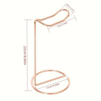 Metal Headphone Stand Headset Bracket Holder,Iron Earphone Display Rack Hanger for Gaming Room Working Table (Rose Gold) - color: Rose Gold