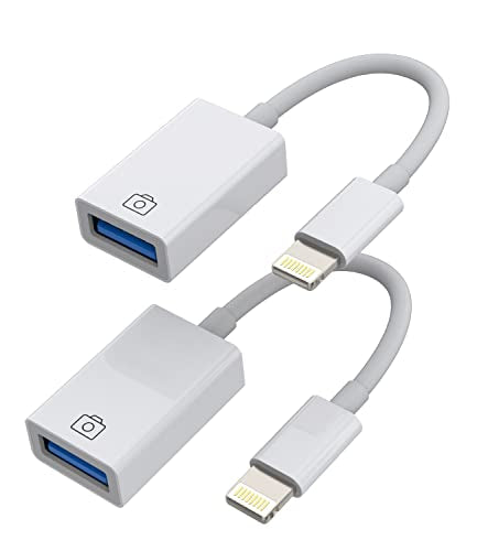Iphone OTG Adapter Dongle Lightning Male to USB Female Converter Cable (2Pack)for Apple 14 13 12 11 Pro Max Mini Xr X Se 8 7 Plus Ipad Air Camera Card Reader Flash Drive Keyboard Mouse Hub MIDI U Disk - color: Lightning to USB 2Pack