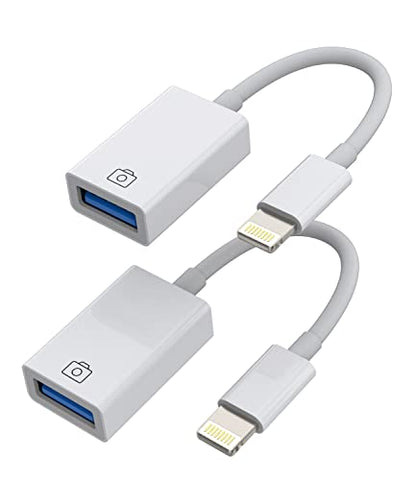 Iphone OTG Adapter Dongle Lightning Male to USB Female Converter Cable (2Pack)for Apple 14 13 12 11 Pro Max Mini Xr X Se 8 7 Plus Ipad Air Camera Card Reader Flash Drive Keyboard Mouse Hub MIDI U Disk - color: Lightning to USB 2Pack