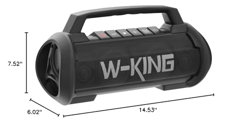 W-King Portable Bluetooth Speaker, 120W Peak Loud Bass Boombox Outdoor - style: D10