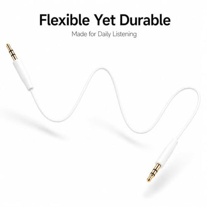 Replacement Audio Cable Cord,2.5mm to 3.5mm Extension Wire for Bose QuietComfort QC45 QC35II QC35 QC25 NC700 QC Ultra OE2 Headphones (No mic White)