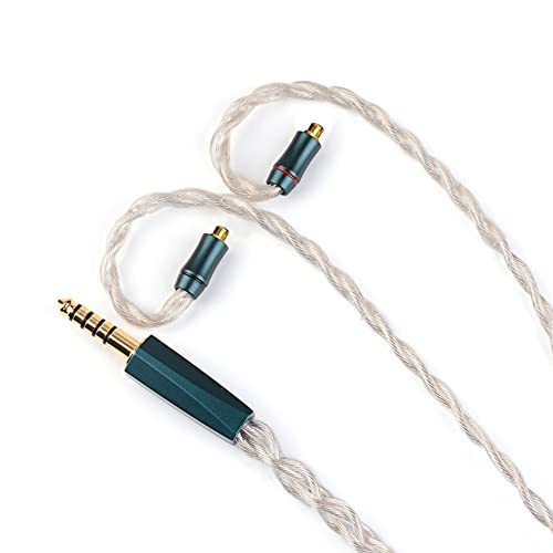 NICEHCK FourMix 4.4mm Balanced MMCX Silver IEM Upgrade Cable HiFi Wire | 4-mixed conductor: Cu-Ag alloy,7N Cu,pure silver,6N silver-coated OCC; MMCX pin; layered balanced sound & stable signal - color: Silver