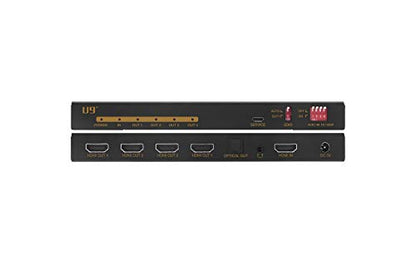 ViewHD 1 in 4 Out 1x4 Splitter Audio Extractor | HDMI 2.0 HDCP 2.2 4K@60Hz | 4K to 1080P Scaler | HDR Dolby Vision | 3.5mm Jack Optical and HDMI Audio Outputs to HDMI AVR Receiver | Model: UHD1X4SA - color: 1x4 with Audio, size: v2.0 | 4K@60Hz