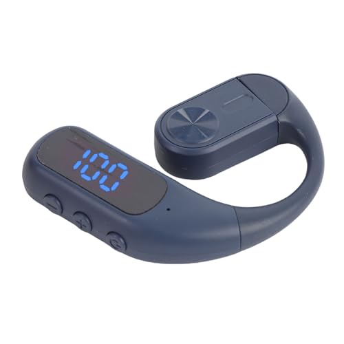 AMONIDA Bluetooth Headset, Single Ear Headset with Earhook Design, Noise Canceling Wireless Handsfree Earpiece for Trucker Driver Business (Blue) - color: Blue