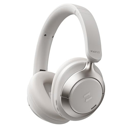 havit Hybrid ANC Wireless Headphones, Over Ear Bluetooth Headphones with Hi-Res Audio, Spatial Sound, 80H Battery, 5-Mic ENC Calls, Metal-Accent Foldable Design