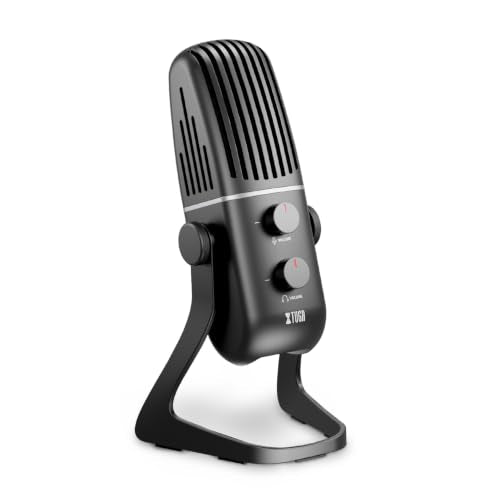 XTUGA X-4 Creators Condenser Microphone,Metal ASMR Microphone,Streaming Mic | 4-Pattern Pickup,Plug & Play,Zero-Latency,48kHz/16bit,Desktop Gaming Microphone for PC,Streaming,Podcast,Studio Recording
