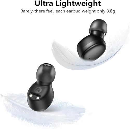 kurdene Wireless Earbuds Bluetooth 5.3 Light Weight in Ear Headphones | Premium Sound Bass Ear buds with Charging Case,Smart Touch Control,Built in Mics Headset,Clear Calls for Sports Workout - color: Black