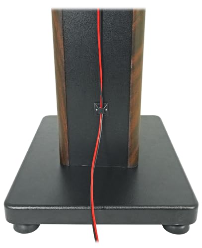 Rockville RHT28D Pair 28" Bookshelf Home Theater Speaker Stands, Dark Wood | 60 lb Capacity, Dual Top Platforms, MDF, Brass & Rubber Spikes, EVA Isolation Pads, Low Resonance - color: Dark Wood