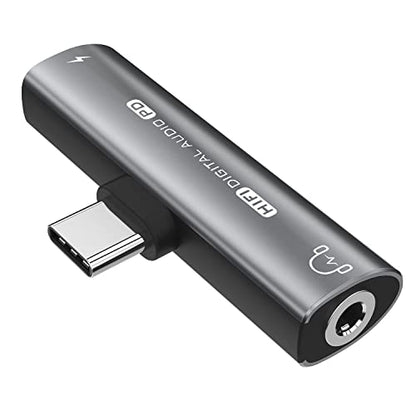 USB C Headphone Adapter , 2 in 1 USB C to 3.5mm Headphone Jack HiFi DAC