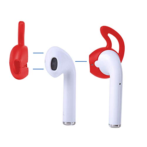 5 Pairs Silicone Ear Tips Compatible for AirPods 1&2 Red - color: Red