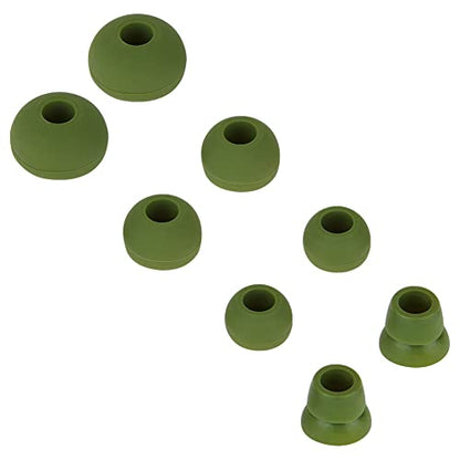 Silicone Ear Bud Tips Replacement Earbud Tips Compatible with Powerbeats 1/2/3 Wireless Beats by Dre Headphones,4 Pairs Earbud Cap - color: Grassland Green