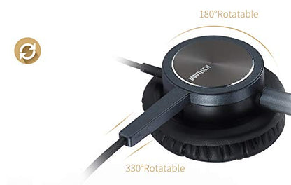 USB Headset with Noise Cancelling Microphone & Mic Mute, Stereo Computer Headphone for Call Center Office Business PC Softphone Calls Microsoft Teams Skype Chat, Clear Voice for Voice Recognition