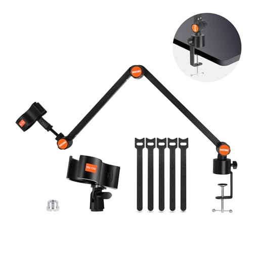 ST4 Microphone stand arm holder boom desk arm mic holder, with microphone upgraded clip, Suitable for 3kg microphone