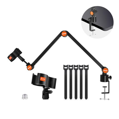 ST4 Microphone stand arm holder boom desk arm mic holder, with microphone upgraded clip, Suitable for 3kg microphone