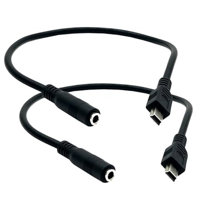 Seadream 3.5mm Female to 5 Pin Mini USB Male Microphone Adapter Cable; 2Pack Mini USB Male to 3.5mm Audio Cable Mic Cord TRRS 4-Pole