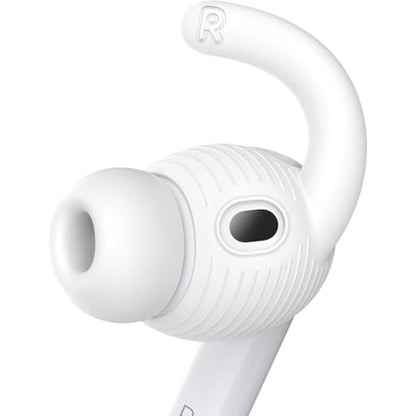 3 Pairs for AirPods Pro 3 Ear Hooks Covers (2025) [Added Storage Pouch] Anti Slip Sport Ear Tips Accessories Compatible with Apple AirPods Pro 3rd Generation (White)