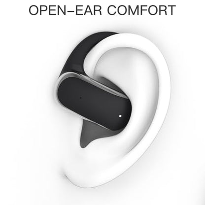 2.4GHz Wireless TV Headphones for Seniors, Open-Ear Hook Design for All-Day Comfort, Plug-and-Play (No Bluetooth), Low Latency, 50ft Range, Charging Case Transmitter with Optical & 3.5mm AUX Cables