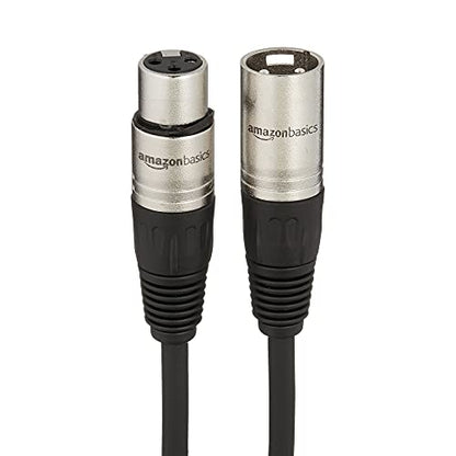Amazon Basics XLR Microphone Cable for Speaker or PA System, Recording Studio, All Copper Conductors, Low Noise, 10 ft, Black - size: 10 Feet, style: 1-Pack