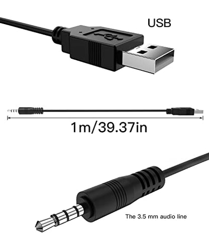 BERLAT USB 2.0 to 3.5mm Audio Cable 2-Pack for MP3 Headphones – Not for TV
