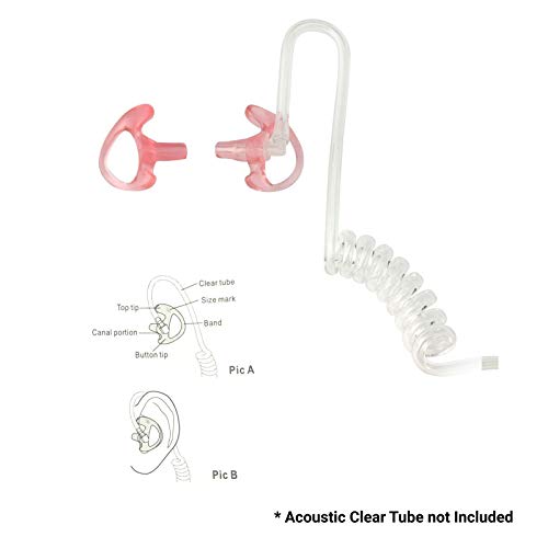 [10-Pack] ProMaxPower Two-Way Portable Radio Earmold Insert Earplugs Earbuds for Acoustic Tube Earpiece Headset (Medium Left)