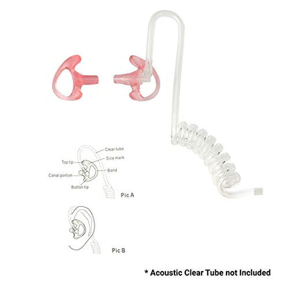 [10-Pack] ProMaxPower Two-Way Portable Radio Earmold Insert Earplugs Earbuds for Acoustic Tube Earpiece Headset (Medium Left)