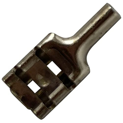 100 Pcs High Temperature Non-Insulated Female Spade Connectors - 22-18 Gauge Quick Disconnect .250 Tab - Wire Splice Connectors for Strong Crimps in Electrical Wire Terminals - Made in USA - size: 22-18 AWG Female 1/4" Tab