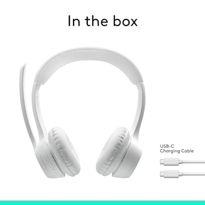 Logitech Zone 300 Wireless Bluetooth Headset Noise Canceling - Off-White | Compatible with Windows, Mac, Chrome, Linux, iOS, iPadOS, Android - color: Off-White