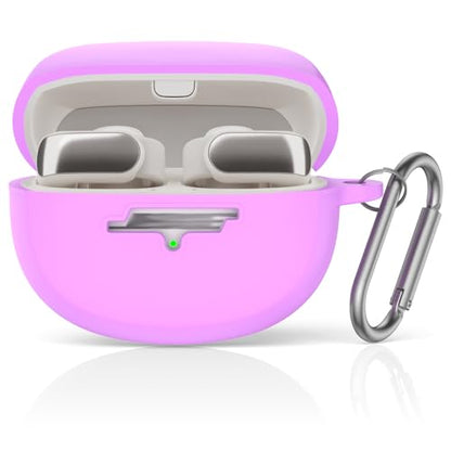 for New Bose Ultra Open Earbuds Case(2024), Purple | Silicone Shockproof Protective Cover for Bose Open Ear Wireless Earbuds Accessories with Carabiner - color: Purple