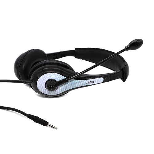 Avid AE-36 Headset in White with Adjustable Boom Microphone for School, Classroom, Education, Testing and Assessment - color: White, size: Single