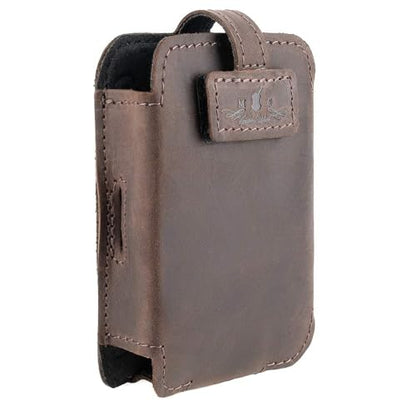Euphonium Wireless Microphone Clip-On Pouch. Genuine Leather Bodypack Holder w. Secure hook & loop Straps - color: Brown, size: Euphonium